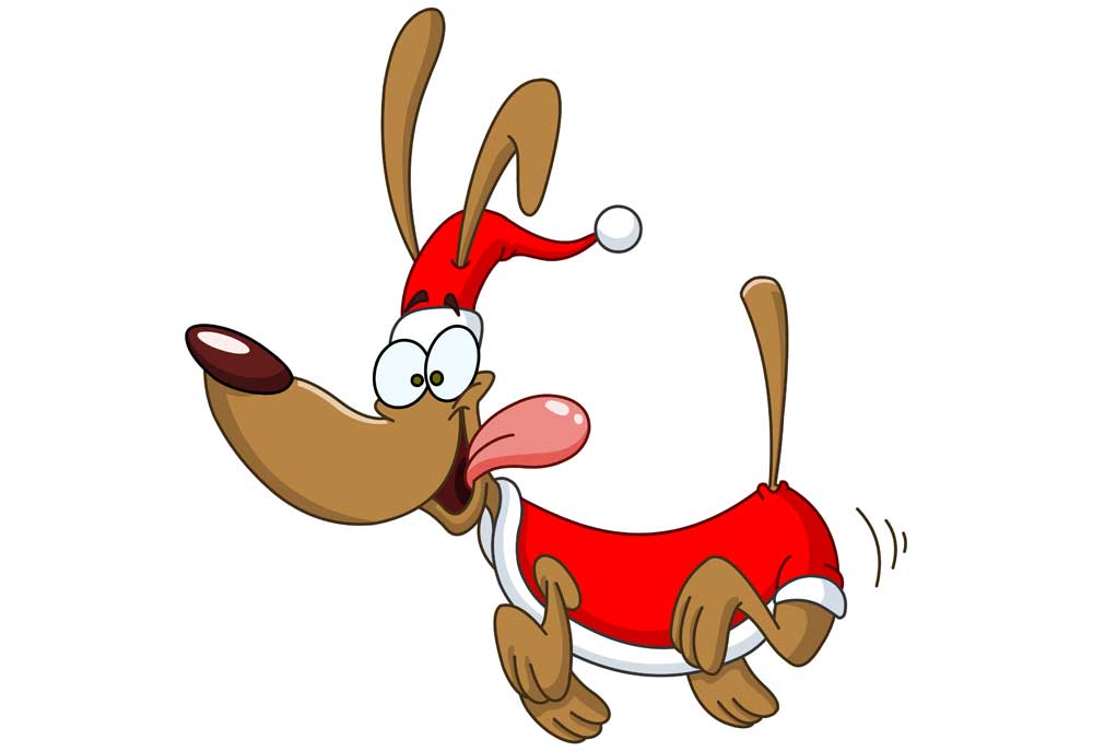 Clip Art Cartoon Christmas Dog - Dog Clip Art