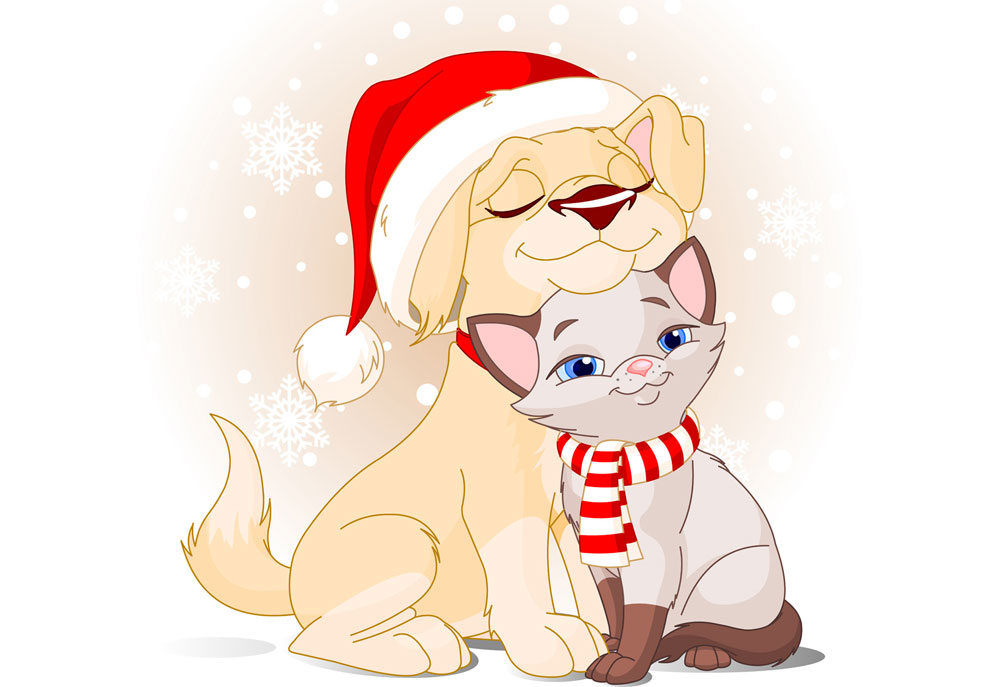 Christmas Friends Dog and Cat Clip Art | Dog Clip Art Pictures