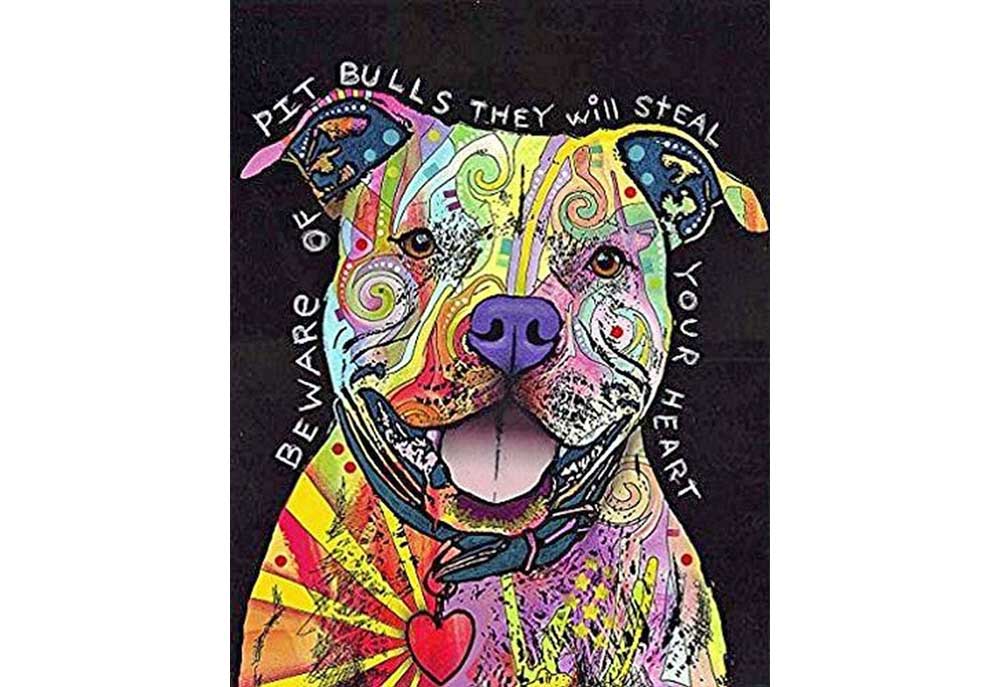Dean Russo Poster Beware of Pit Bulls They Will Steal Your Heart | Dog Posters Prints Images