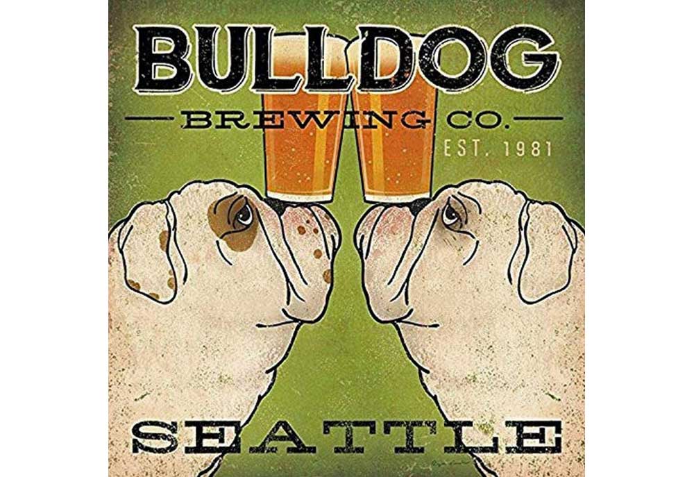 Bulldog Brewing Co. Seattle Poster Art by Ryan Fowler | Dog Posters and Prints