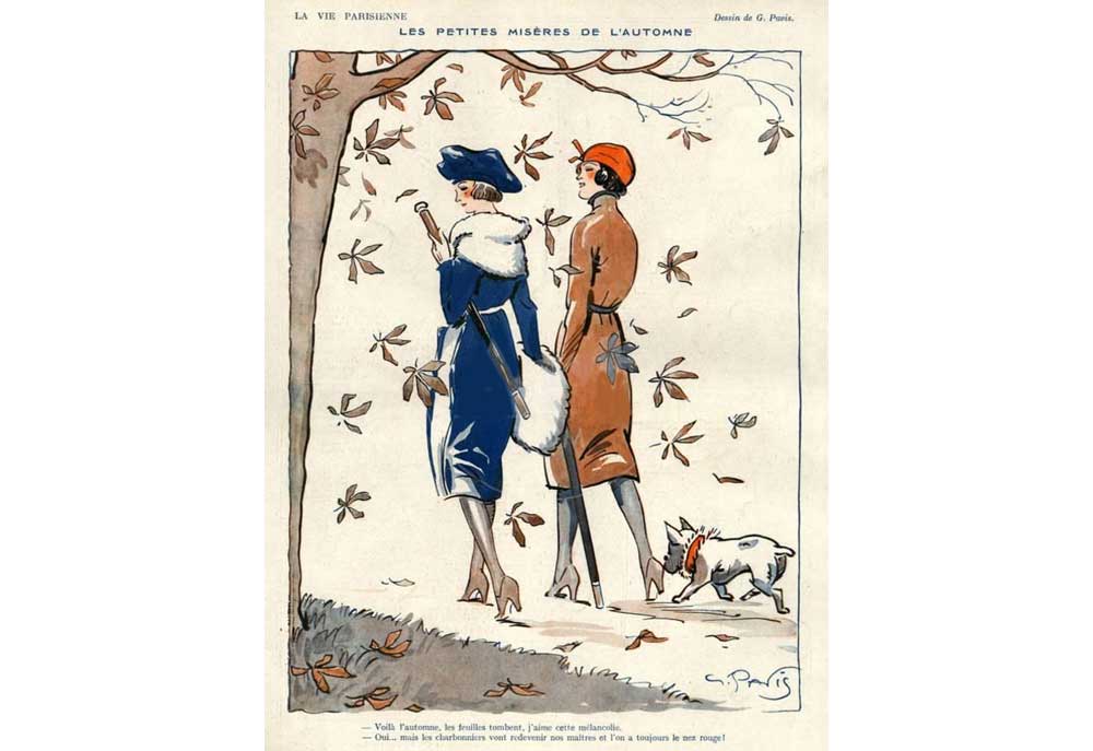 Dog and Two French Women George Pavis 1919 France | Dog Posters and Prints