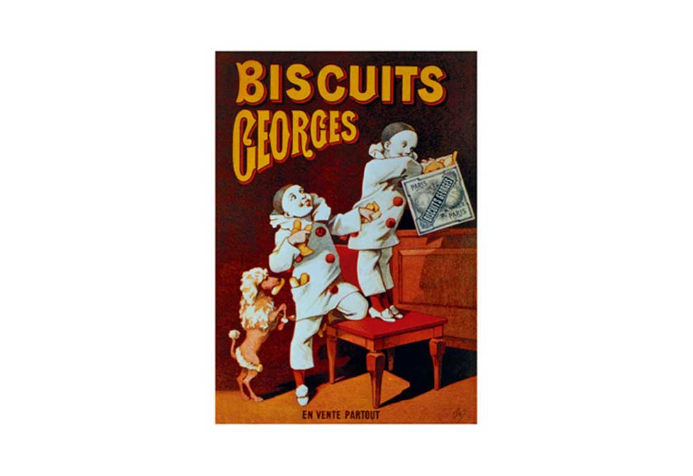 Vintage Dog Poster 'Biscuits Georges' with Poodle Dog | Dog Posters and Prints