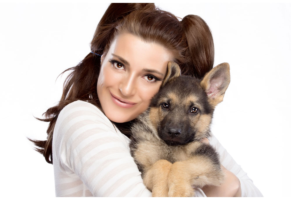 Pretty Girl Cuddles a German Shepherd Puppy | Dog Photography