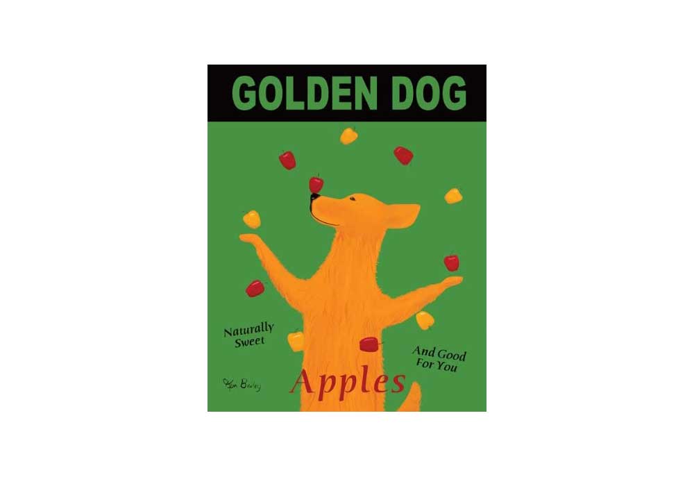 Ken Bailey Poster Art Golden Dog Apples | Dog Posters Art Prints