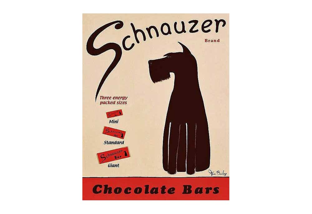 Schnauzer Chocolate Bars Poster Print Ken Bailey | Dog Posters Art Prints