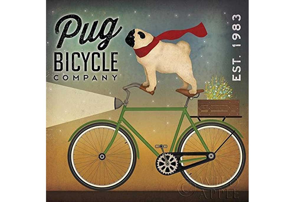 Pug Bicycle Company Art Print by Ryan Fowler | Dog Art Prints Pictures