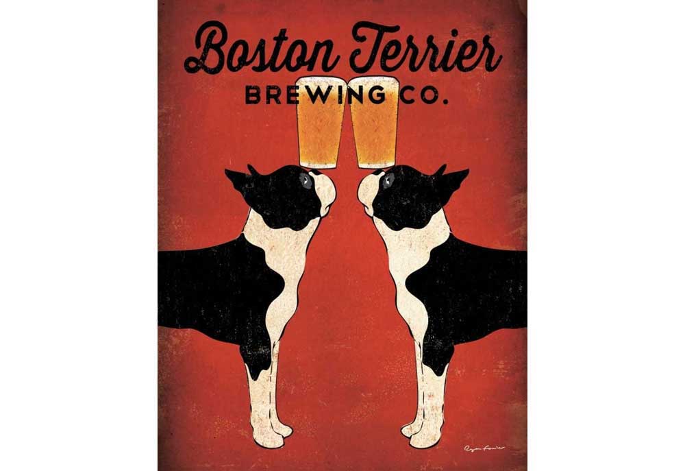 'Boston Terrier Brewing Co.' Art Print by Ryan Fowler | Dog Posters and Prints