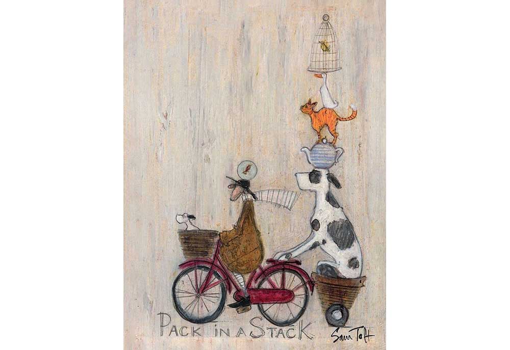 'Stack in a Pack' Dog Art Print by Artist Sam Toft | Dog Posters and Prints