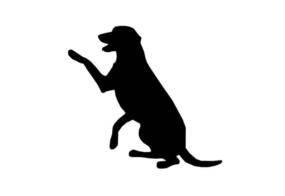 Silhouette of Dog Sitting Paw Raised | Dog Clip Art Images