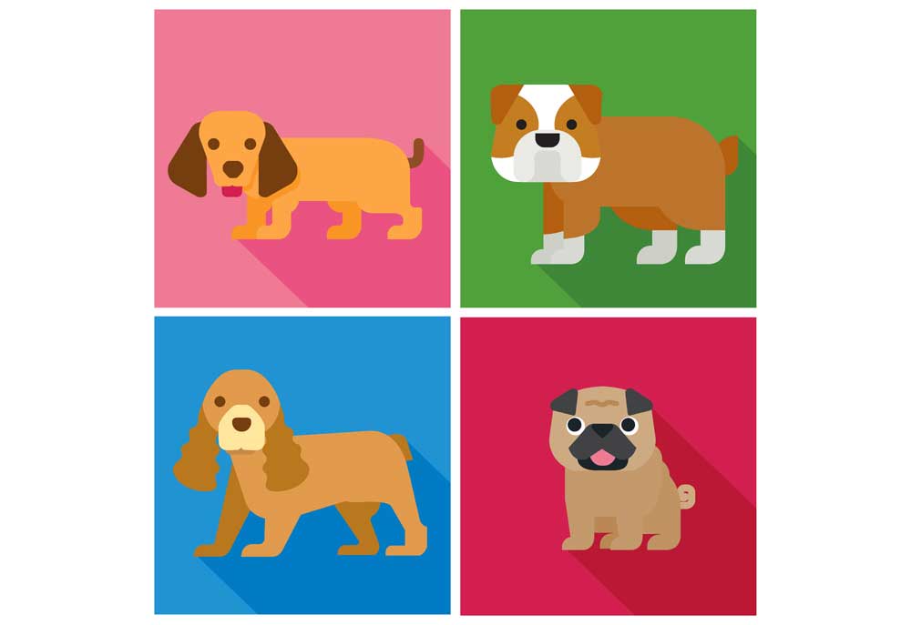 Download Clip Art of Four Dog Breeds - Dog Clip Art